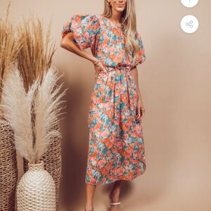Shop Stevie Amaris Midi Floral dress